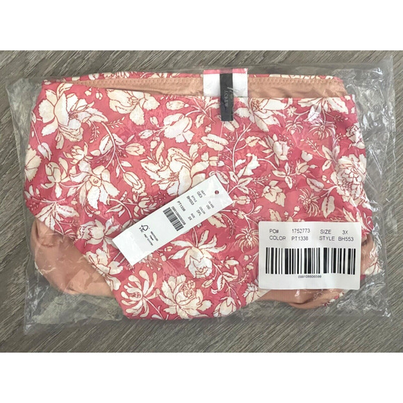 J.Crew NWT Pink Floral Tossed Floral Curved-Waist Cheeky Bikini Bottom Size 3X - Picture 3 of 16